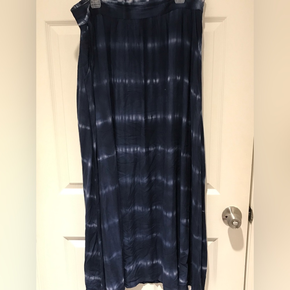 XL tie dye indigo maxi skirt